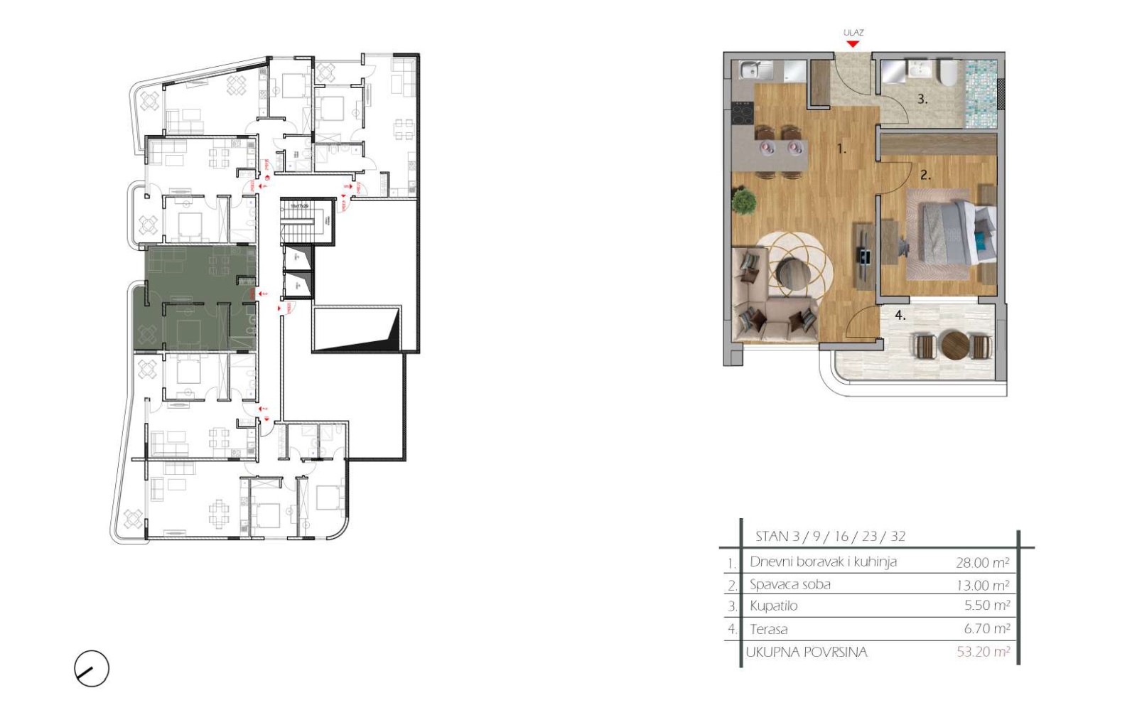 Wohnung 2 Schlafzimmer 70 m² Bar, Montenegro