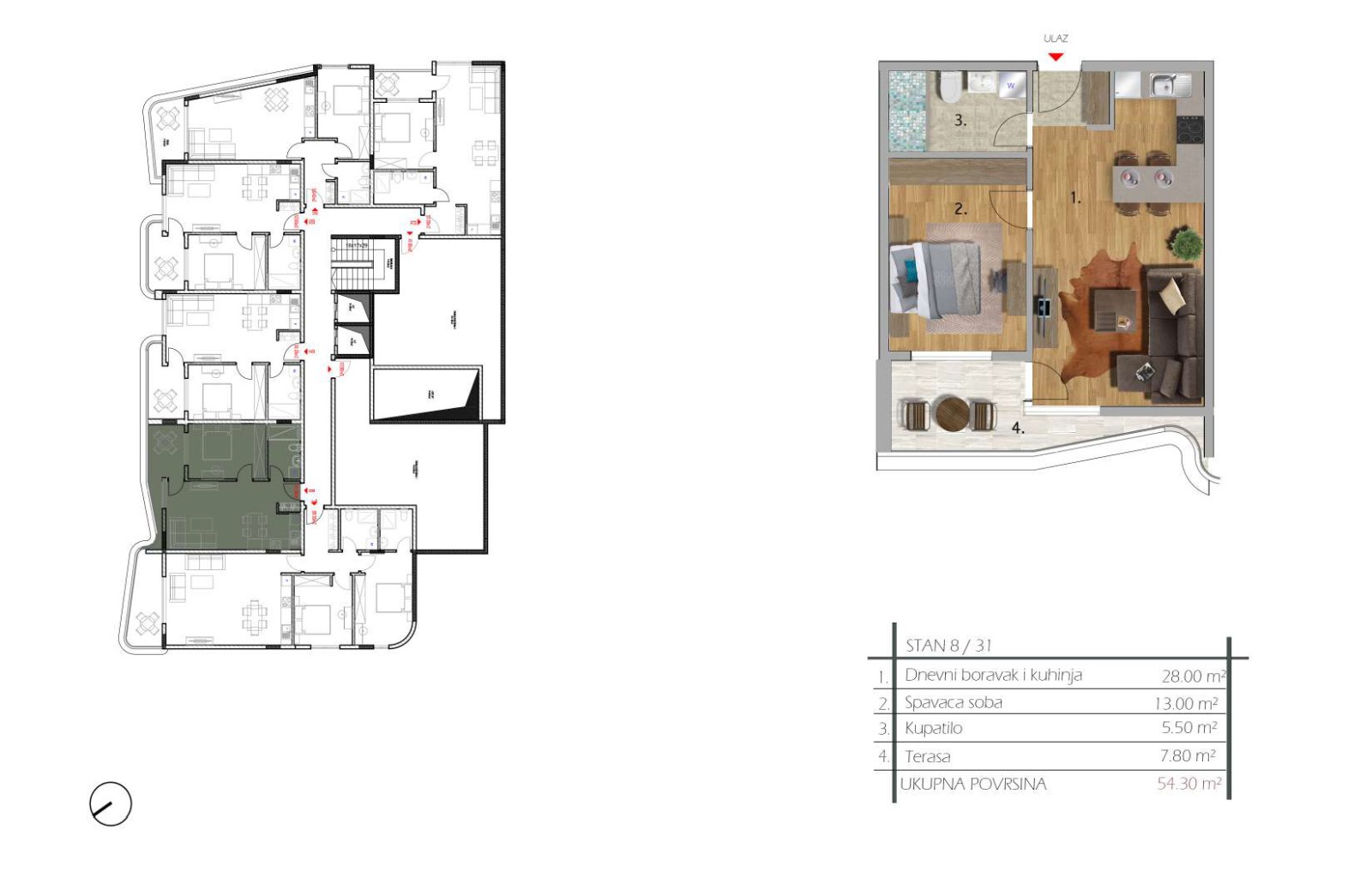 Mieszkanie 1 pokój 54 m² Bar, Czarnogóra