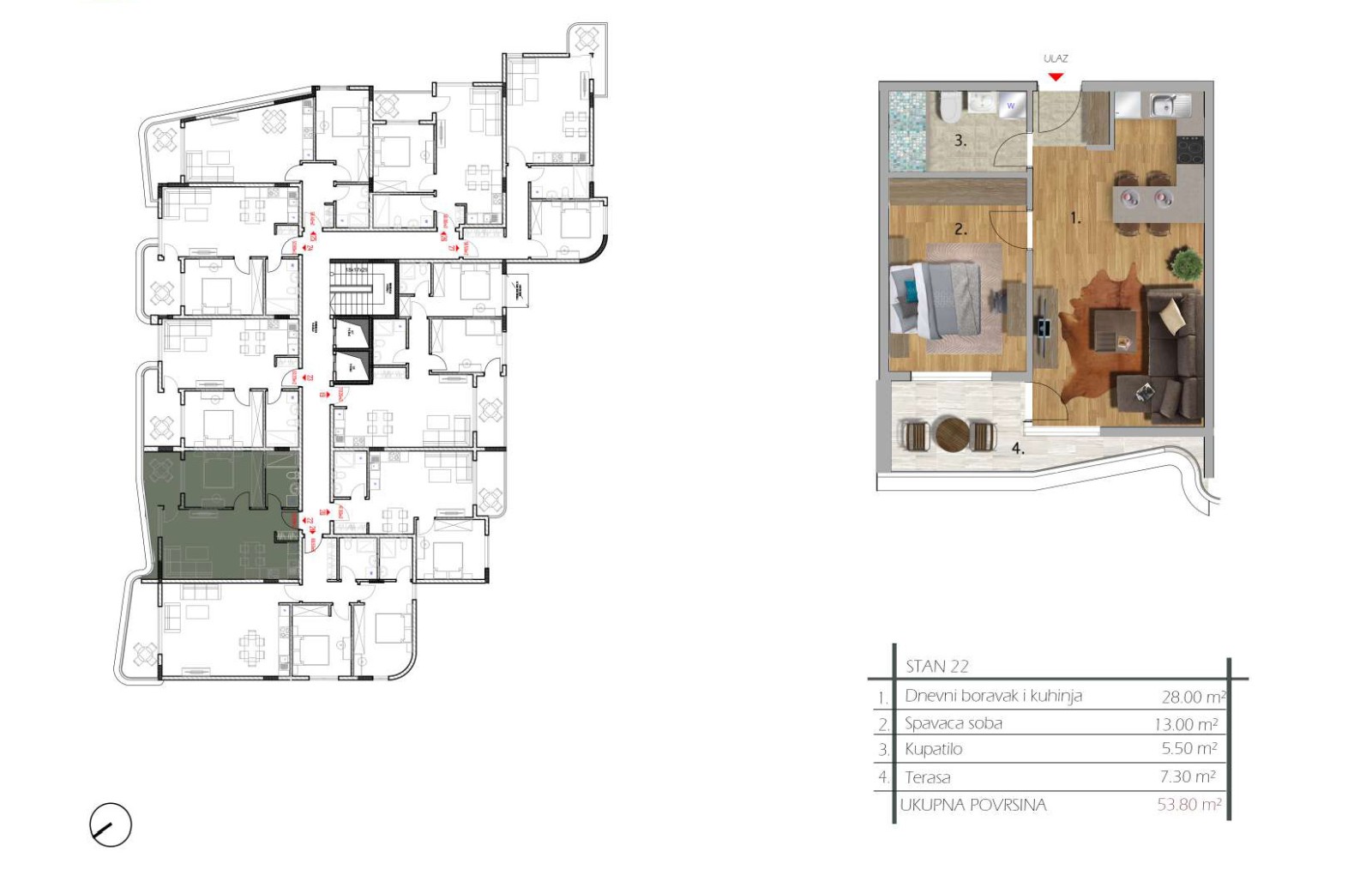 Wohnung 2 Schlafzimmer 70 m² Bar, Montenegro
