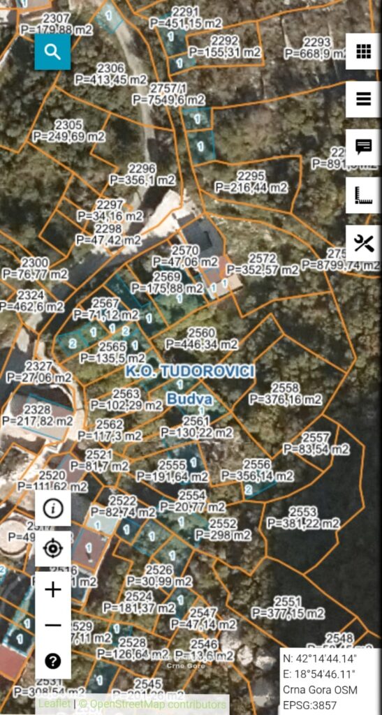 земельный часть с видом на море в тудоровичи вблизи sveti стэфан 04