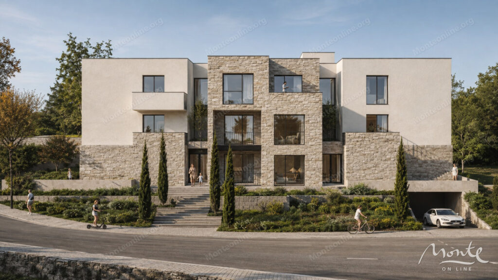 Investment plot with a finished residential complex project in Podgoricze 01