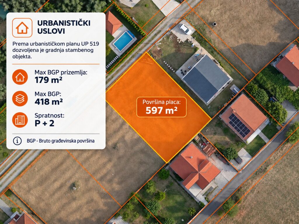 Urbanizovana parcela za izgradnju kuće u Podgoricze 03