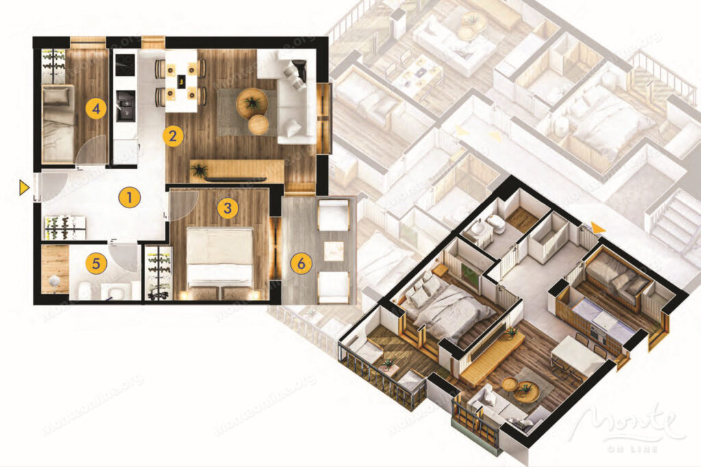 Two-bedroom apartment in a modern residential complex with a swimming pool in Budva 16